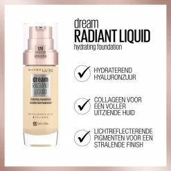 Maybelline Dream Radiant Liquid - 3.7 Vanilla - Foundation Geschikt Voor De Droge Huid Met Hyaluronzuur - 30 Ml -Essie winkel 550x550 810