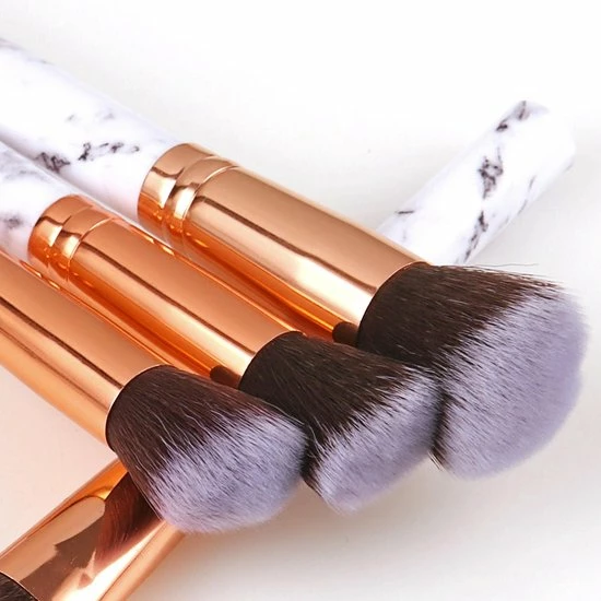 Kabuki Make-up Borstels - Set Van 10 Stuks - Kabuki - Kwastenset - Oogschaduw Poeder - Shmink Borstels - Wit/roze - Without Lemons 5 Kabuki Make-up Borstels - Set Van 10 Stuks - Kabuki - Kwastenset - Oogschaduw Poeder - Shmink Borstels - Wit/roze - Without Lemons - Afbeelding 5