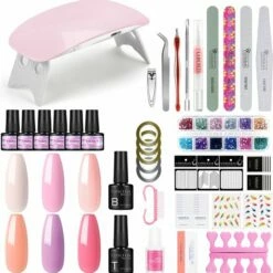 Royala A - Gellak Starterspakket + Inclusief Portable UV LED Lamp + Met 6 Verschillende Gellak Kleuren - Gellak Lamp Gellac Set - Alle Benodigdheden In E N