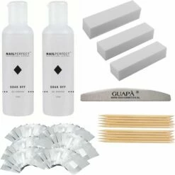 GUAP?? GUAP Gellak Nagel Verwijderaar Deluxury Kit Voor Alle Gel Nagels | Gel Nagellak Remover | Soak Off Remover | Aceton | Gelnagellak | 2 X 100 Ml