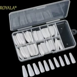 Royala Nageltips Ballerina- Kleur Wit - In Bewaar-assortiments Doos - 100 Stuks 10 Maten