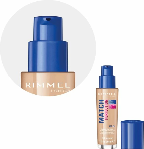 Rimmel London Match Perfection Foundation 103 True Ivory 15 Rimmel London Match Perfection Foundation 103 True Ivory - Afbeelding 15