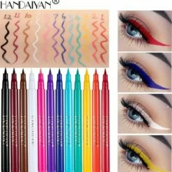Black Friday HANDAIYAN 12 Kleuren Mat Sneldrogend Niet Gemakkelijk Uit Te Vegen Kleur Eyeliner Set Make-up Show -Essie winkel 550x569 5