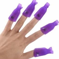 Nagellak Remover Clips, Soak Off Clips - Nagellak Remover Clips (10 Stuks) Ideaal Voor Het Verwijderen Van Soak Off Gellak Of Glitter Nagellak - Paars - KELERINO.