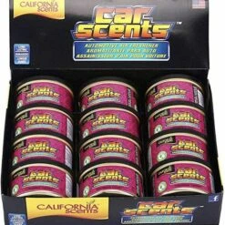 California Scents California Car Scents Cherry Luchtverfrissers, 12 Blikjes, Exclusief Deksels.