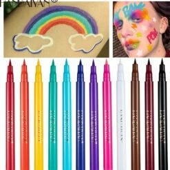 Black Friday HANDAIYAN 12 Kleuren Mat Sneldrogend Niet Gemakkelijk Uit Te Vegen Kleur Eyeliner Set Make-up Show -Essie winkel 550x579 3