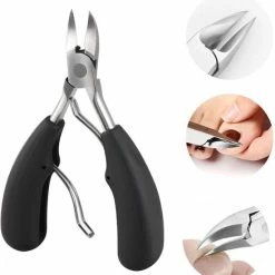 IGOODS Nagelriem Knipper - Professionele Teennagelknipper Cutter Tang - RVS - Zwart - Dikke Nagels Tool Gesneden Nagel - Teen Trimmer