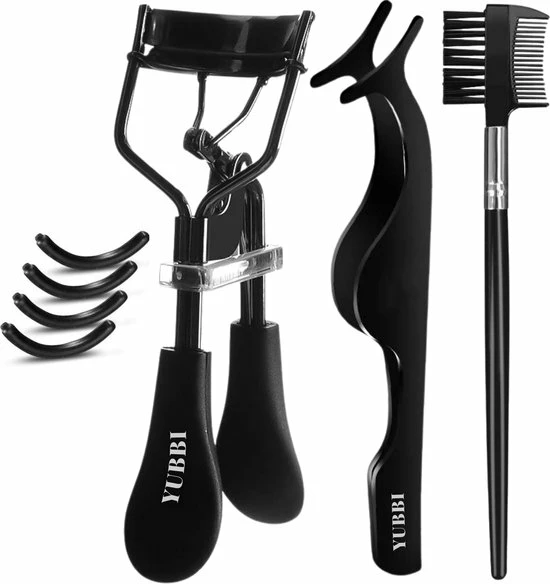 YUBBI Professionele Wimperkruller Set - 7 Delig - Wimperkrultang - Nepwimper Pincet - Wimperkruller Pads - Zwart 1 YUBBI Professionele Wimperkruller Set - 7 Delig - Wimperkrultang - Nepwimper Pincet - Wimperkruller Pads - Zwart