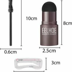 LaVini Wenkbrauw Stempel- Poeder - Herbruikbaar - Donker Bruin - Wenkbrauwstempel- Inclusief Sjablonen - Natuurlijke Kleur- Vegan | Eyebrow Powder | Cadeau Voor Haar -Essie winkel 550x619