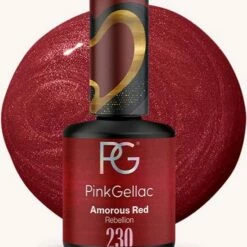 Pink Gellac | Amorous Red - Gellak - Vegan - Rood - Shimmer Finish - 15 Ml