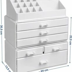 Vasale Make Up - Make Up Organizer - Make Up Koffer - Make Up Doos - 23,8 X 15,3 X 29,6 - Wit -Essie winkel 550x633 1