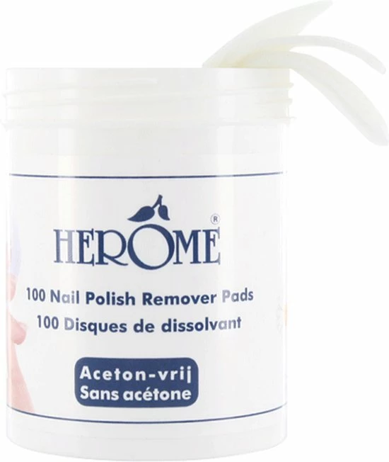 Herome Nagellakremover Pads - Nagellakverwijderaar Pads - Acetonvrij, Mild Reinigend En Droogt Niet Uit - 100 Pads 1 Herome Nagellakremover Pads - Nagellakverwijderaar Pads - Acetonvrij, Mild Reinigend En Droogt Niet Uit - 100 Pads