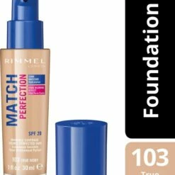 Rimmel London Match Perfection Foundation 103 True Ivory 31 Rimmel London Match Perfection Foundation 103 True Ivory -Essie winkel 550x661 2