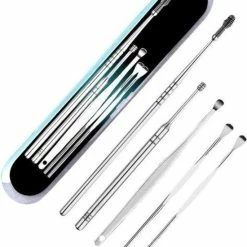 Merkloos 5 Delige RVS Oorsmeer Verwijderaar Oorreiniger.