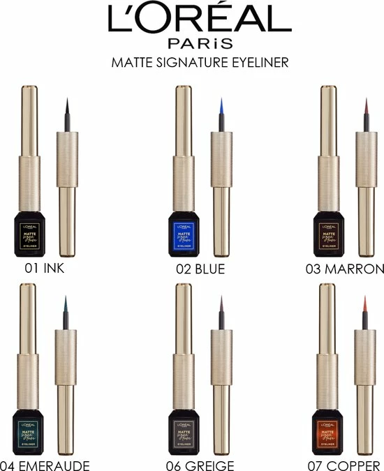 L?Or?al Paris L'Or Al Paris Matte Signature Eyeliner Van Superliner Matte Liquid Eyeliner Waterproof - 06 Greige Signature Grijs 8 L?Or?al Paris L'Or Al Paris Matte Signature Eyeliner Van Superliner Matte Liquid Eyeliner Waterproof - 06 Greige Signature Grijs - Afbeelding 8