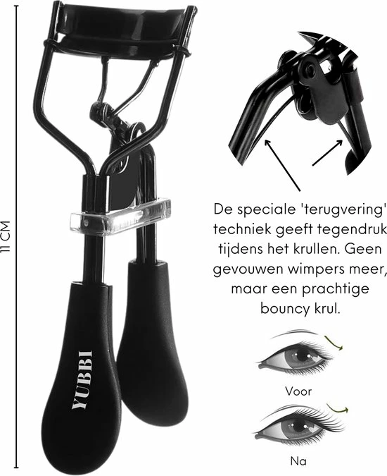 YUBBI Professionele Wimperkruller Set - 7 Delig - Wimperkrultang - Nepwimper Pincet - Wimperkruller Pads - Zwart 3 YUBBI Professionele Wimperkruller Set - 7 Delig - Wimperkrultang - Nepwimper Pincet - Wimperkruller Pads - Zwart - Afbeelding 3