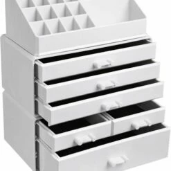 Vasale Make Up - Make Up Organizer - Make Up Koffer - Make Up Doos - 23,8 X 15,3 X 29,6 - Wit