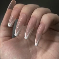 Merkloos Witte French Nagels - 24 Stuks - Plaknagel - Nagellijm - Lang