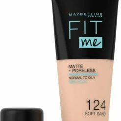 Maybelline Fit Me Matte & Poreless Foundation - 124 Soft Sand -Essie winkel 550x740 2