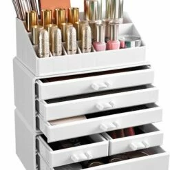 Vasale Make Up - Make Up Organizer - Make Up Koffer - Make Up Doos - 23,8 X 15,3 X 29,6 - Wit -Essie winkel 550x791