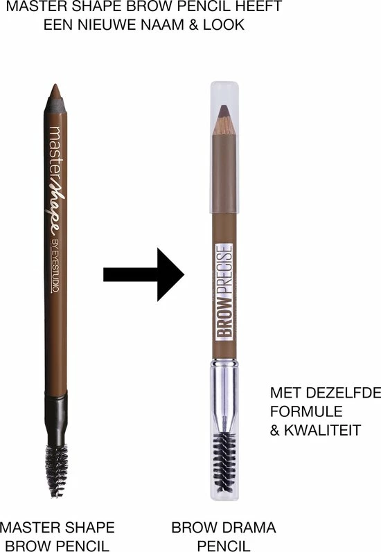 Maybelline Master Shape Brow Pencil - Deep Brown - Donkerbruin - Wenkbrauwpotlood 9 Maybelline Master Shape Brow Pencil - Deep Brown - Donkerbruin - Wenkbrauwpotlood - Afbeelding 9
