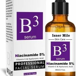 Niyelle Vitamine B3 Serum - Niacinamide - Gezichtsserum - Hyaluronzuur - Vitamine E - Collageen - Anti Aging - Acne - Tegen Mee-eters En Grove Pori N - Tegen Pigmentvlekken - Skin Care - Anti Rimpel - 100% Natuurlijk - 30ml