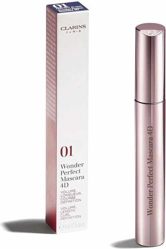 Clarins Wonder Perfect Mascara 4D Mascara - 01 Perfect Black - Zwart 4 Clarins Wonder Perfect Mascara 4D Mascara - 01 Perfect Black - Zwart - Afbeelding 4